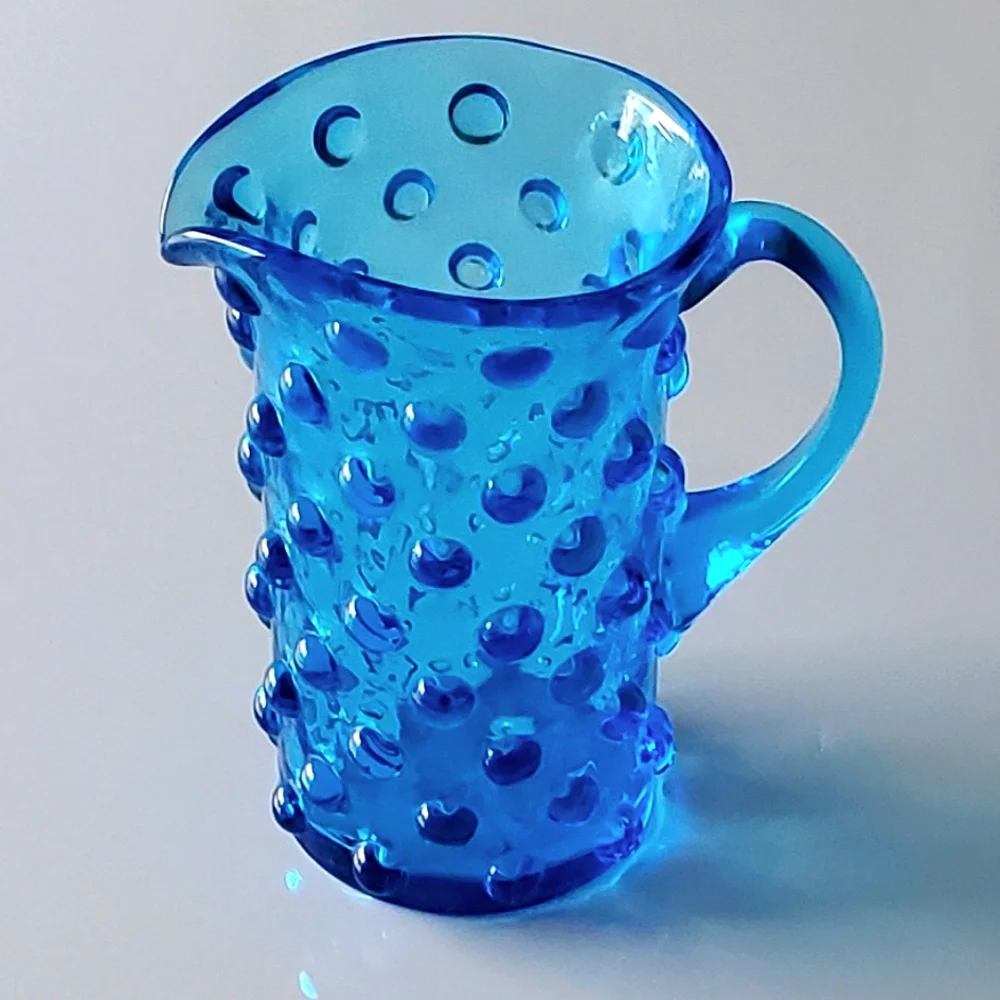 Vntg Blue Hobnail 5oz Pitcher - Picture 13 of 13